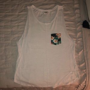 PINK raw-cut tank top with pocket detail